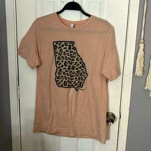 Peachy top with leopard Georgia state